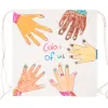 Sac a dos o'color coton a decorer cordons 38x38cm coloris blanc lot 10 unites
