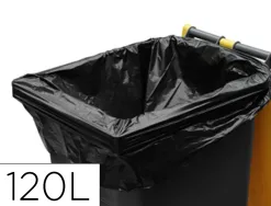 Sac container coldis 120l 25 microns largeur avec soufflet 90cm longueur 125cm coloris noir lot 20 unites