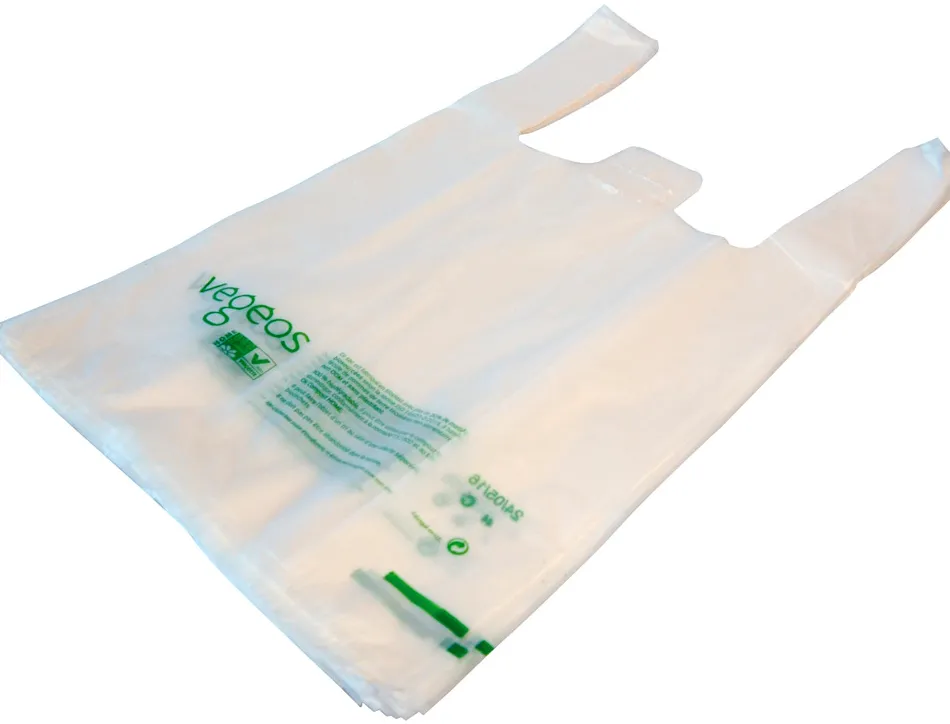 Sac dechets compostable alfapac bretelles 13 microns 7l resistance 1,5kg 380x450mm coloris naturel 1500 unites