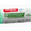 Sac dechets compostable alfapac sans lien 32 microns 110l resistance 18kg 700x1100mm coloris vert 200