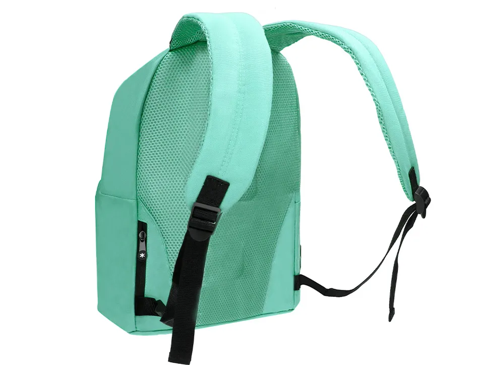 Sac dos antartik 1 comp ordinateur portable 14,1" 1 poches exterieures 310x160x410mm vert menthe
