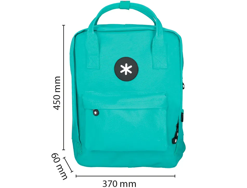Sac dos antartik 1 compartiment ordinateur portable 18" poche exterieure fermeture eclair dim. 300x115x390mm menthe