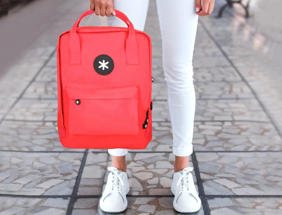 Sac dos antartik 1 compartiment ordinateur portable 18" poche exterieur fermeture eclair dim. 300x115x390mm rouge
