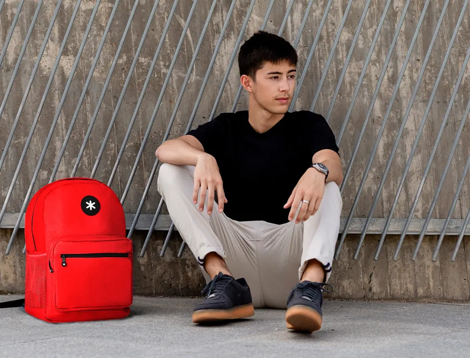 Sac dos antartik 1 compordinateur portable 15,6" 1poche frontale 320x140x430mm rouge