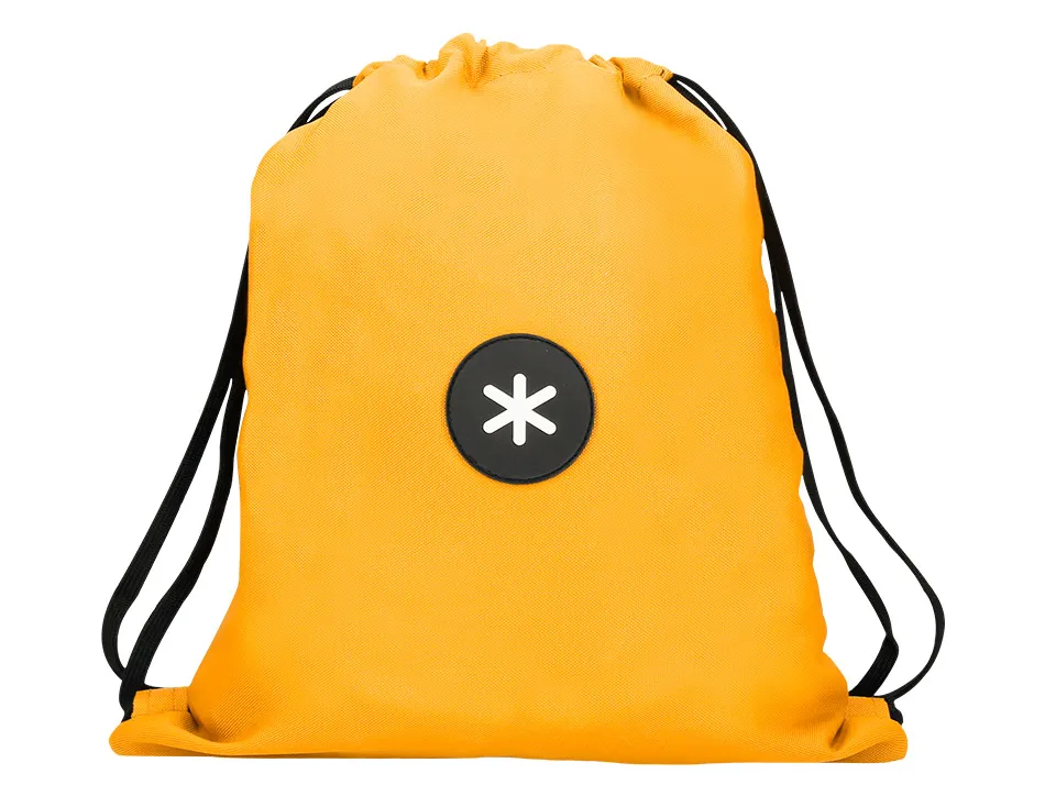 Sac dos antartik en toile fermeture cordon poche interieur 350x400 mm coloris jaune moutarde