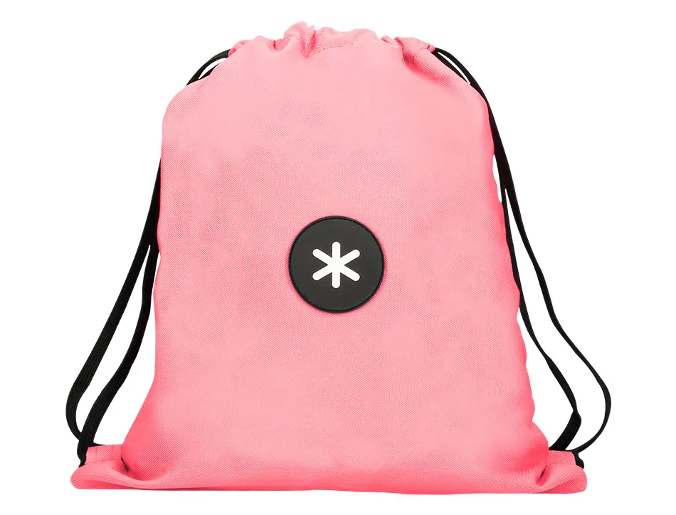 Sac dos antartik en toile fermeture cordon poche interieur 350x400 mm coloris corail