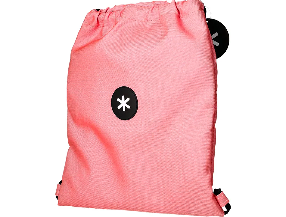 Sac dos antartik en toile fermeture cordon poche interieur 350x400 mm coloris corail