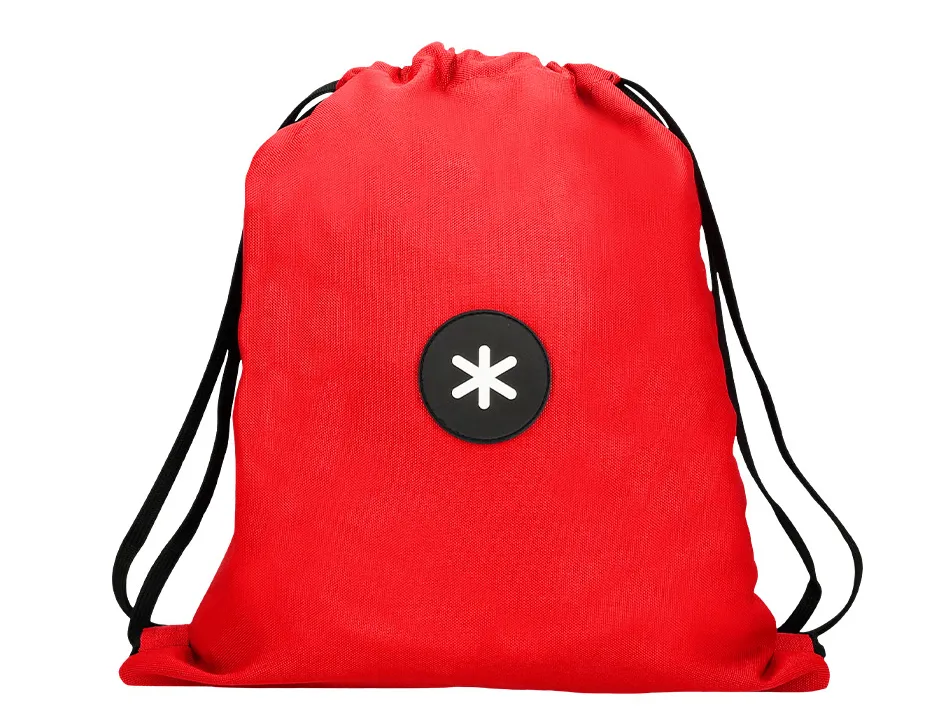 Sac dos antartik en toile fermeture cordon poche interieur 350x400 mm coloris rouge
