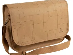 Sac exacompta eterneco simili cuir vegetal brun motif geometrique