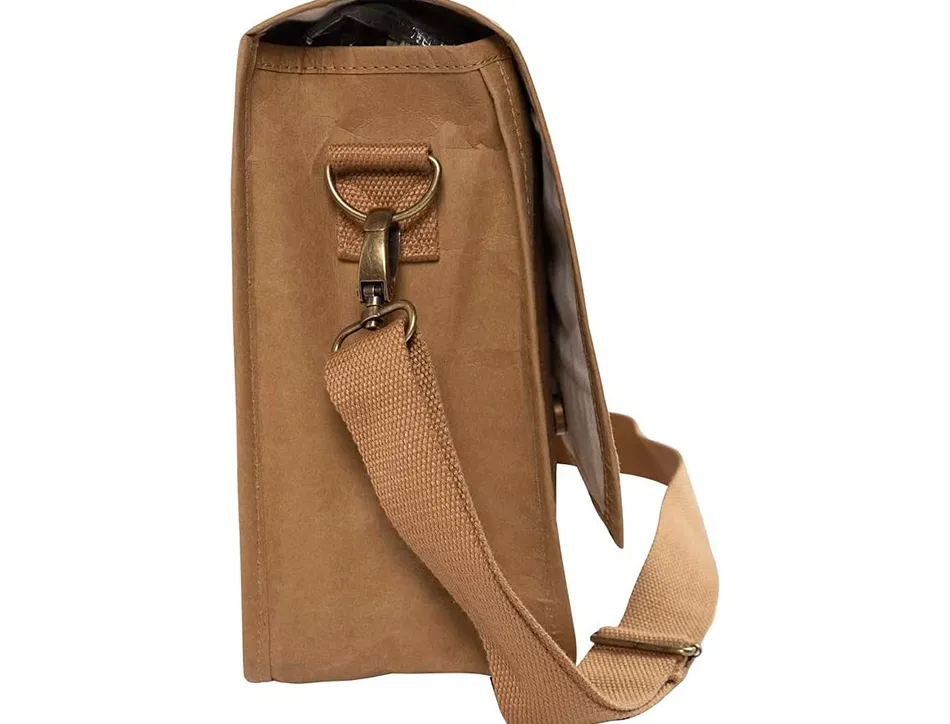 Sac exacompta eterneco simili cuir vegetal brun motif geometrique
