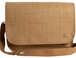 Sac exacompta eterneco simili cuir vegetal brun motif geometrique