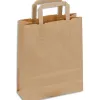 Sac kraft 70g/m2 poignees plates 22x10x28cm paquet 50 unites coloris brun