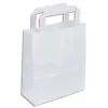 Sac kraft 70g/m2 poignees plates 22x10x28cm paquet 50 unites coloris blanc