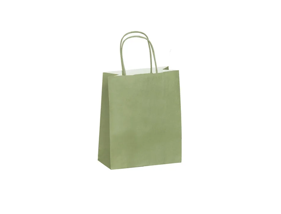 Sac kraft 90g/m2 poignees torsadees 180x80x220mm coloris vert amande