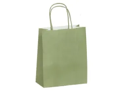 Sac kraft 90g/m2 poignees torsadees 350x140x400mm coloris vert amande