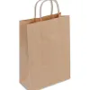 Sac kraft 90g/m2 poignees torsadees 22x10x31cm paquet 50 unites coloris brun