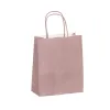 Sac kraft 90g/m2 poignees torsadees 230x120x300mm coloris rose poudre