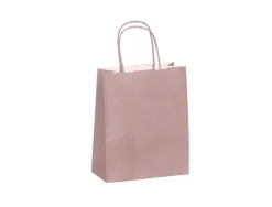 Sac kraft 90g/m2 poignees torsadees 230x120x300mm coloris rose poudre