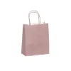 Sac kraft 90g/m2 poignees torsadees 180x80x220mm coloris rose poudre