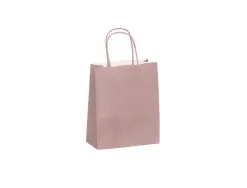 Sac kraft 90g/m2 poignees torsadees 180x80x220mm coloris rose poudre