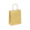 Sac kraft 90g/m2 poignees torsadees 23x12x30cm paquet 50 unites coloris or