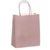 Sac kraft 90g/m2 poignees torsadees 350x140x400mm coloris rose poudre