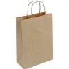 Sac kraft 90g/m2 poignees torsadees 14x8x21cm paquet 50 unites coloris brun