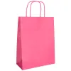 Sac papier q-connect cellulose xs anse torsadee 180x240x80mm coloris rose