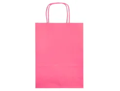 Sac papier q-connect cellulose xs anse torsadee 180x240x80mm coloris rose