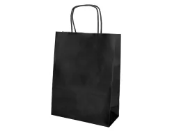 Sac papier q-connect cellulose m anse torsadee 270x370x12mm coloris noir