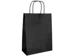 Sac papier q-connect cellulose m anse torsadee 270x370x12mm coloris noir