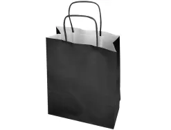 Sac papier q-connect cellulose m anse torsadee 270x370x12mm coloris noir