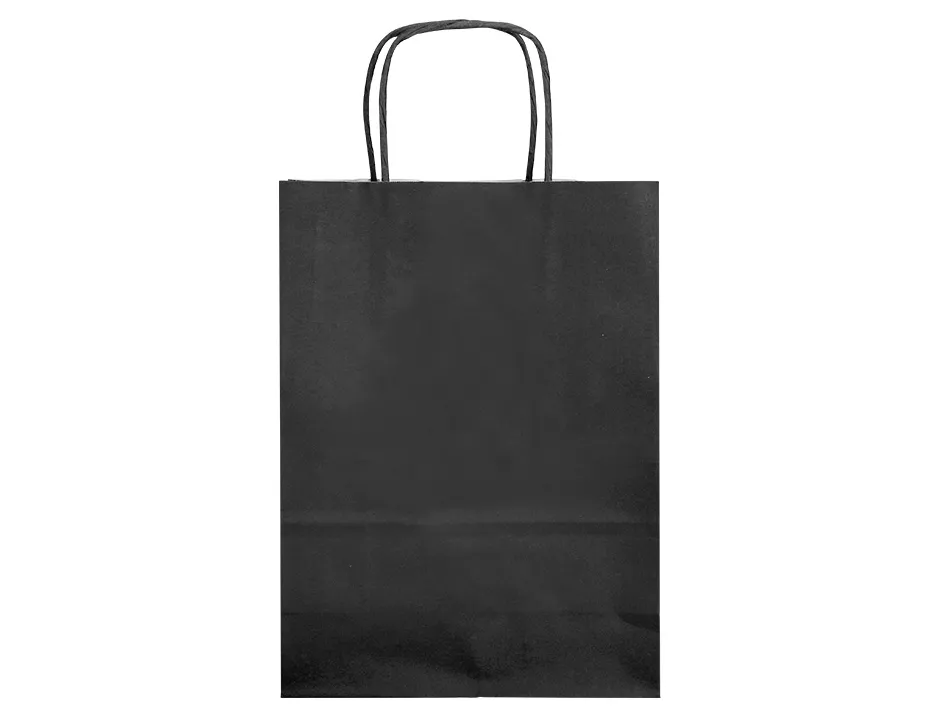 Sac papier q-connect cellulose m anse torsadee 270x370x12mm coloris noir