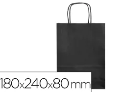 Sac papier q-connect cellulose xs anse torsadee 180x240x80mm coloris noir