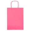 Sac papier q-connect cellulose m anse torsadee 270x370x12mm coloris rose
