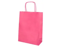 Sac papier q-connect cellulose m anse torsadee 270x370x12mm coloris rose