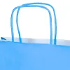 Sac papier q-connect cellulose xs anse torsadee 180x240x80mm coloris bleu ciel