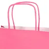 Sac papier q-connect cellulose l anse torsadee 320x400x14mm coloris rose