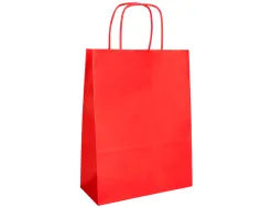 Sac papier q-connect cellulose m anse torsadee 270x370x12mm coloris rouge