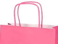 Sac papier q-connect cellulose s anse torsadee 240x320x10mm coloris rose