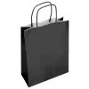 Sac papier q-connect cellulose l anse torsadee 320x400x14mm coloris noir