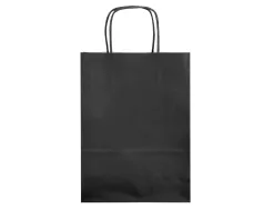 Sac papier q-connect cellulose l anse torsadee 320x400x14mm coloris noir