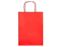 Sac papier q-connect cellulose xs anse torsadee 180x240x80mm coloris rouge