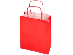 Sac papier q-connect cellulose xs anse torsadee 180x240x80mm coloris rouge