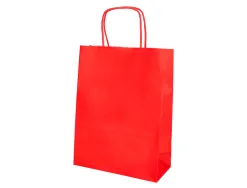 Sac papier q-connect cellulose xs anse torsadee 180x240x80mm coloris rouge