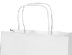 Sac papier q-connect cellulose xs anse torsadee 180x240x80mm coloris blanc