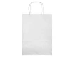 Sac papier q-connect cellulose xs anse torsadee 180x240x80mm coloris blanc