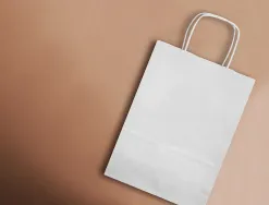Sac papier q-connect cellulose xs anse torsadee 180x240x80mm coloris blanc