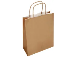 Sac papier q-connect cellulose naturel l anse torsadee 320x400x14mm