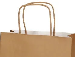 Sac papier q-connect cellulose naturel l anse torsadee 320x400x14mm